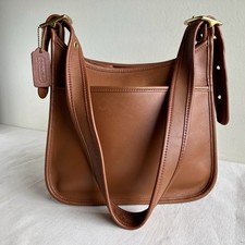 Vintage Coach Legacy Zip Bag 9966 British Tan Leather Crossbody Bag 90s USA picture
