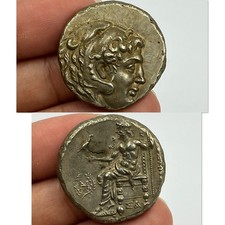 Unique Ancient Greek tetradrachm of Alexander III With Herakles And Zeus Image picture