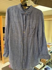Chico's No Iron Blue Button-Up tunic Size 1.5 US 12/14 picture