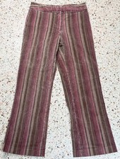 Willi Smith Stretch Women's Vintage Striped Bootleg Slash Pocket Pants Size 10 picture