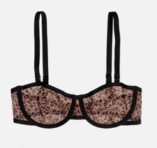 NWOT The Balconette Mesh Leopard Sz 34G picture