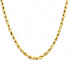 Italian 1/200 14k Yellow Gold Rope Chain Cadena Necklace Men Women mm in picture