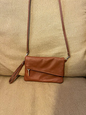 Vera Pelle Brown Crossbody Bag Zip/Magnetic, Detachable Strap, Lined picture