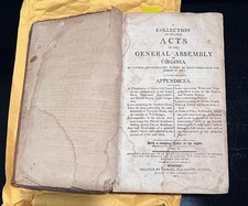 1808 Virginia Laws General Assembly + 1812 Supplement Complete Leather Richmond picture