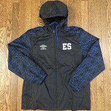 El Salvador National Team Umbro Full-Zip Hooded Rain Jacket Black Men L-2XL $120 picture