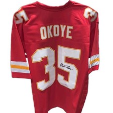 Christian Okoye Kansas City Chiefs #35 Custom Jersey Signed JSA Authenticated picture