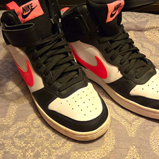 Nike Court Borough Mid 2 Kids Black/White/Pink US 8.5 CD7782-005 picture