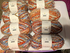 Buttercream Luxe Craft Angel Hair Bulky, Rust Blue Lot, 8 skeins 16800187 NWT picture