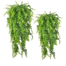 2pack Artificial Fake Hanging Ferns Plants Vine Fake Ivy Boston Fern Hanging ... picture