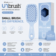 New FHI Heat UNbrush Detangling Hair Brush Mini Pastel Blue picture