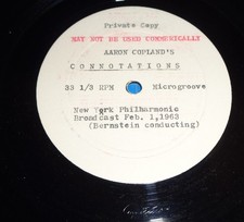 Bernstein/NYP - COPLAND Connotations Feb 1, 1963 Broadcast - Private Record picture