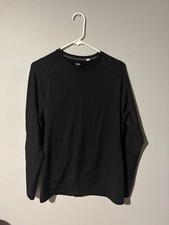 DSG Men's Black Long Sleeve Crew Neck Stretch Gym Training T-Shirt Size L picture