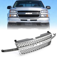 For 2003-2007 Silverado 1500 2500 3500 HD Chrome Grille Honeycomb Style Grill picture
