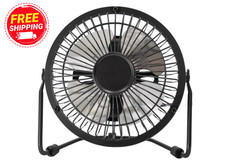 Mainstays 4 Inch Small USB Desk Fan Black Metal Adjustable Tilt Quiet picture