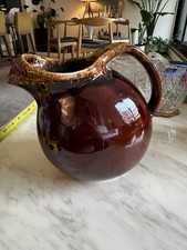 PERFECT Vintage Hull Pottery Brown Drip Tilted Ball Pitcher Ice Lip Cookware USA picture