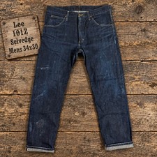 Lee 101Z Selvedge Jeans Mens 34x30 Japanese Left Hand Twill Indigo Blue Turkey picture