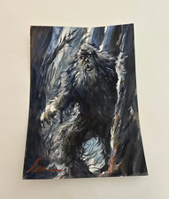 Bigfoot Sasquatch Full Body Woods Original Art Watercolors By Gary Caradonna picture