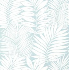 Wallpaper Thibaut Siesta Key White Palm on Spa Blue Paperweave 60 sq ft Bolt picture