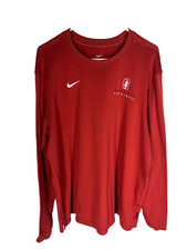 Nike Men's XL Stanford Cardinal Long Sleeve Dri-Fit Crewneck Pullover Red NEW picture