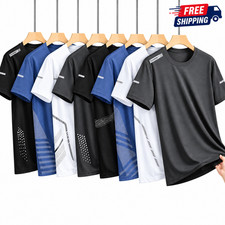 Slimfit Chrlck Men's Quick Dry Running T-Shirt Breathable Sports Gym Fitness Top picture