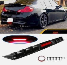 Rear Bumper Diffuser Lip w/ LED Tail Brake Stop Light For Infiniti G35 G37 SEDAN picture