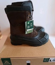 Kamik 11 Genuine Leather Nation Plus Winter Waterproof Rubber Brown Boot Heat MX picture