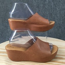 Kork-Ease Tutsi Sandals Womens 8M Platform Slide Wedge Heel Leather Brown K28962 picture
