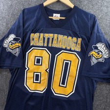 VTG Majestic Chattanooga Mocs #80 Terrell Owens Football Jersey L Blue UTC Mesh picture