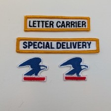 Vintage Postal Service Style Patch Lot Letter Carrier Special Delivery Eagle picture