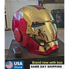 Autoking Iron Man Gold MK5 Helmet Electronic Voice Activated Open&Close Mask New picture