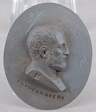 Wedgwood Theophrastus Black Basalt Portrait Medallion Plaque C.1780-1795 picture
