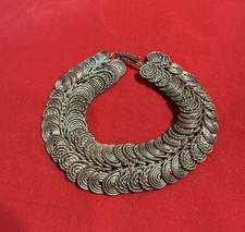 Vintage chunky brass metal bracelet Layered Swirl Design / Hook Closure picture