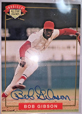 1994 Nabisco All-Star Legends Bob Gibson Cardinals HOF ON CARD AUTO w/ COA picture
