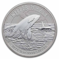 2022 $2 Australian Killer Whale - 2 Troy Oz .9999 Pure Silver Perth Mint picture