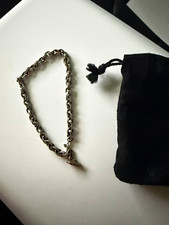 Chrome Hearts Sterling Silver 925 Paper Chain Bracelet 9inch picture