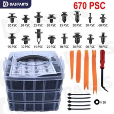 670PCS Car Retainer Clips Auto Panel Trim Fasteners Push Pin Rivet Bumper Kit picture
