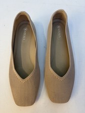 Vivaia Shoes For Women 39 Beige Square Toe Flats Tan Woven Slip On  picture