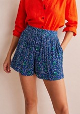 Boden Women's Floral Vine Print Crinkle Pull On Shorts 12 Resort Boho Colorful picture