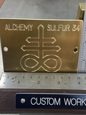 ALCHEMY SULFUR SYMBOL BRASS MASTER PLATE FOR NEW HERMES ENGRAVER FONT TRAY picture