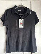 CALIA Women’s Black Golf Rib Polo Shirt L Short Sleeve picture