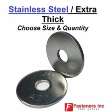 Stainless Steel Extra Thick Heavy Fender Washer Inch Sizes 1/4