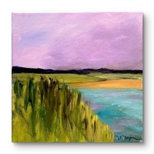 Mary Myers Original Abstract Expressionism 10x10 Marsh Landscape Signed picture