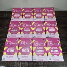 96 Count Ultima Replenisher Electrolyte Hydration Drink Mix Sticks Pink Lemonade picture