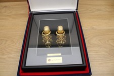 LG Electronics Korean National Treasure No 90 Gold Earrings Replica 24K Plated picture