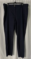 NWT J. Jill Womens Navy Blue Linen Stretch Casual Pants Slacks Size Large Tall picture