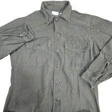 Vintage Vietnam War US Army OG-107 Cotton Sateen Utility Shirt Military Med Reg picture
