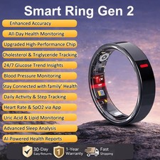 Gen-2 AI Smart Ring for Women Men Fitness Health Tracker Blood Glucose US Ship picture