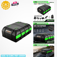 STANDARD 16 Cubic Feet Car Rooftop Luggage Carrier Bag, Green Weather-Resistant picture