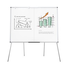 VIZ-PRO Magnetic Whiteboard Easel, Foldable, 48 x 36 Inches 48