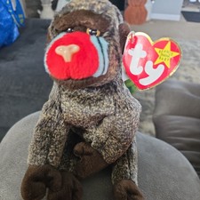 TY Beanie Baby Original Retired Cheeks Baboon 1999 Vintage. Includes all errors. picture